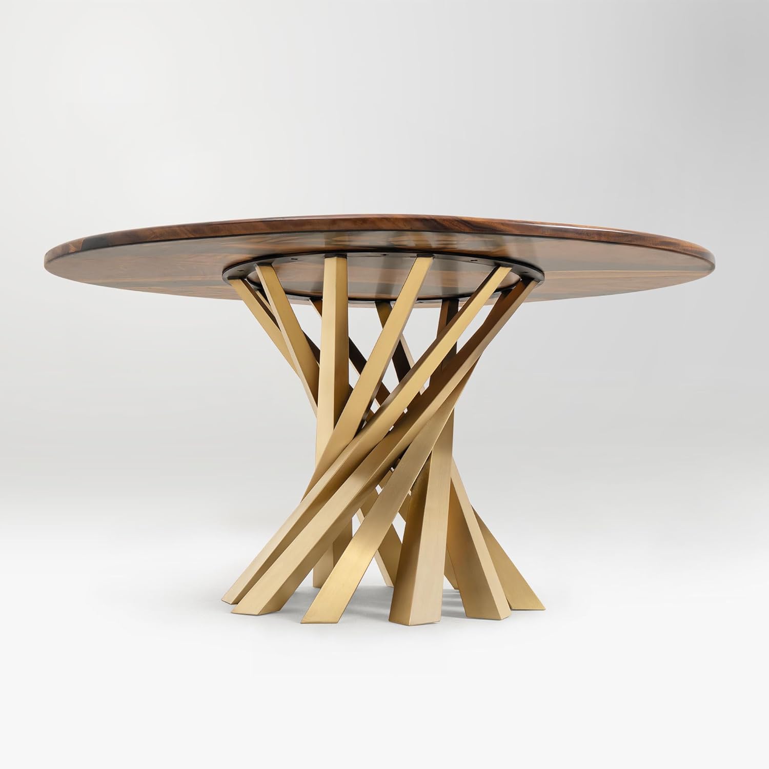 61GluutpEL._AC_SL1500_.jpg 28" H Handcrafted Gold Metal Table Bases for Dining Tables | Steel Desk Legs | Rust-Resistant, Adjustable Furniture Legs | DIY Mid-Century Modern Indoor/Outdoor - Image 1